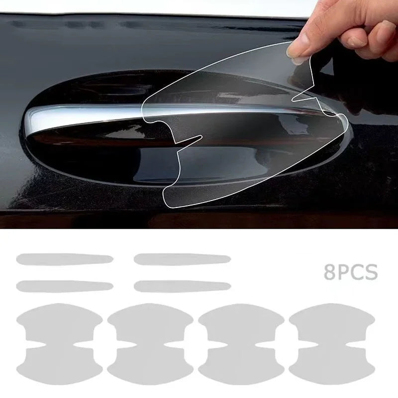 8PCS Door Handle Sticker, Scratch-Proof Car Door Protective Sticker, Door Bowl Protective Film